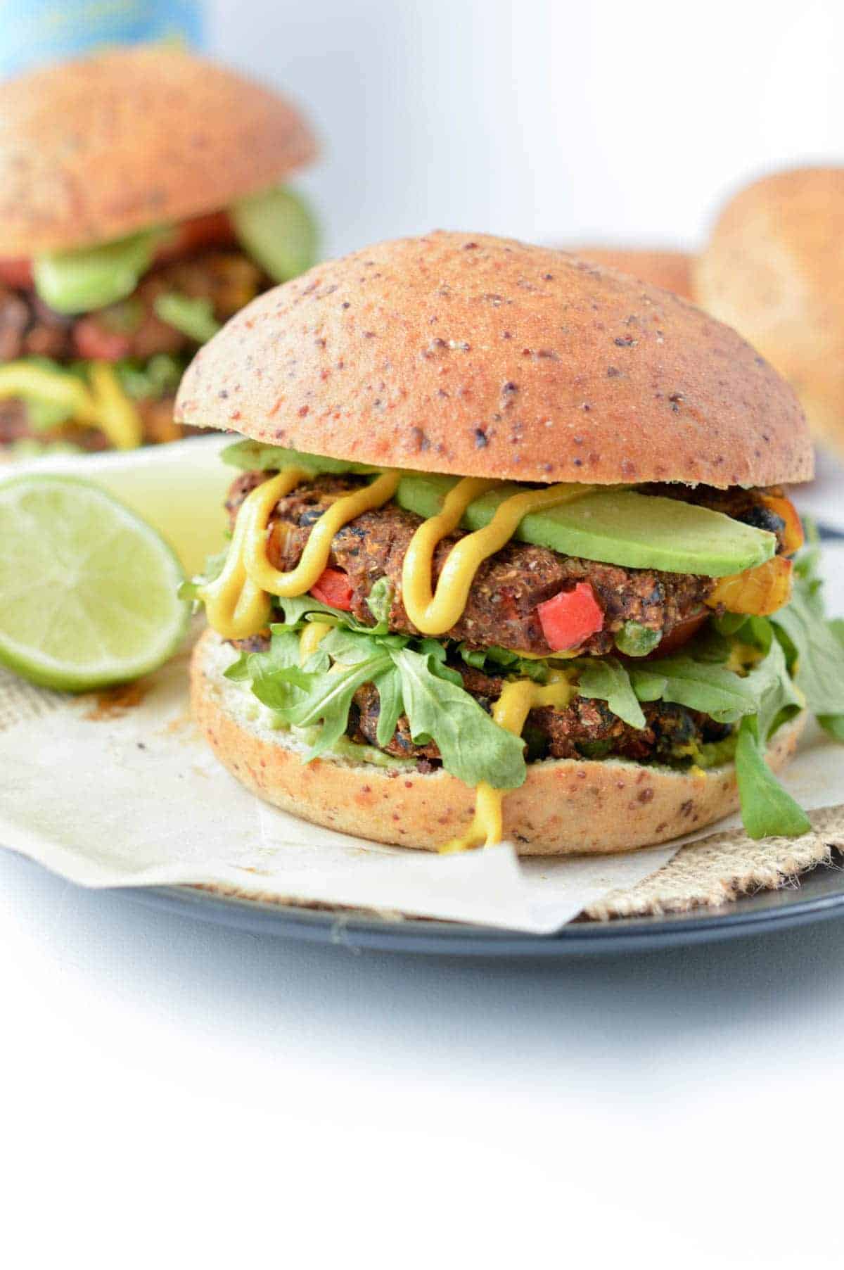 Vegan Spicy Black Bean Burger recipe with Sweet Potato - TCPK