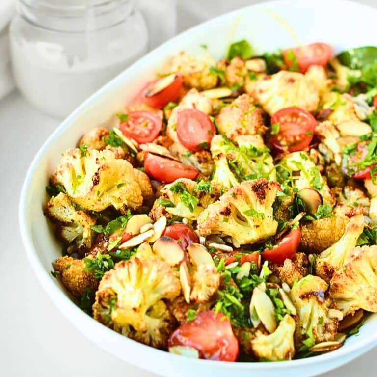 Roasted Cauliflower Salad (Keto, Vegan) - The Conscious Plant Kitchen