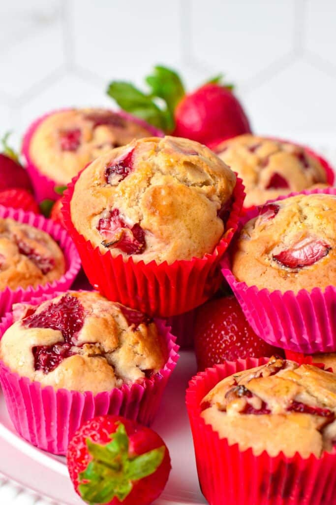 Vegan Strawberry Muffins - The Conscious Plant Kitchen