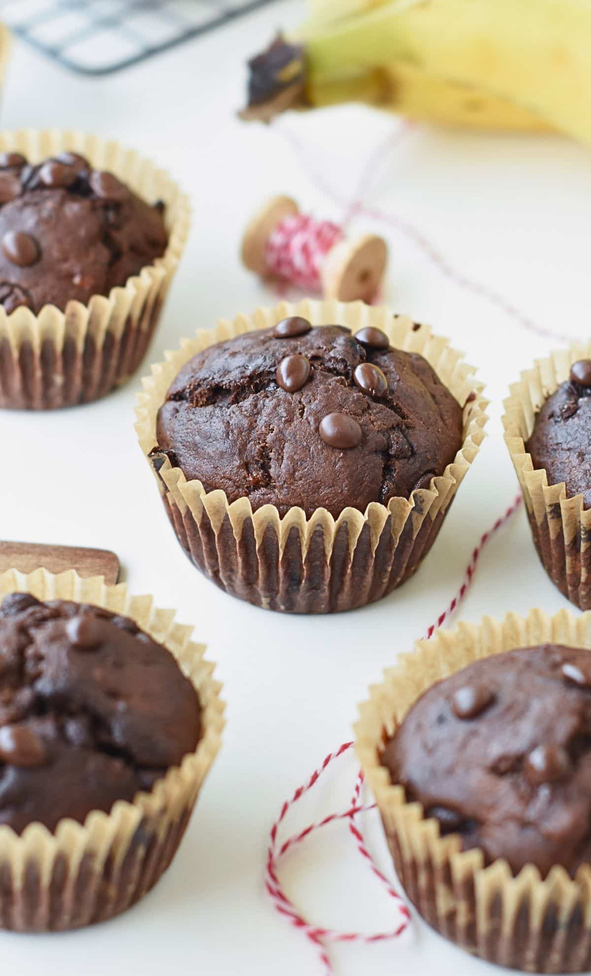 Vegan Chocolate Banana Muffins