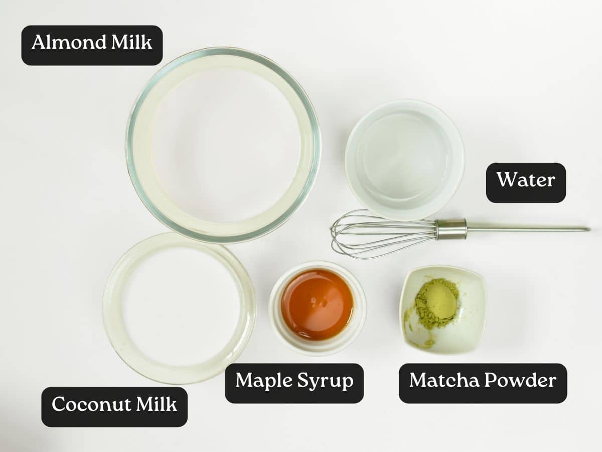 Ingredients for Vegan Matcha Latte