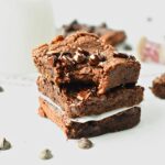 Chickpea Brownies stacked on a table