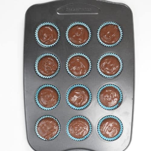 Black Bean Muffin batter in a muffin pan