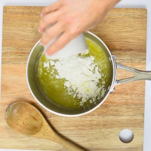 Adding starch to the Vegan Spaghetti Squash Alfredo sauce