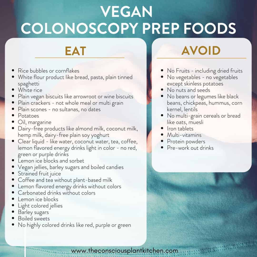 Vegan Colonoscopy Prep Foods 1 