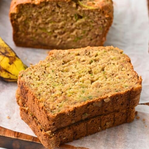 Healthy Banana Zucchini Bread (Vegan)