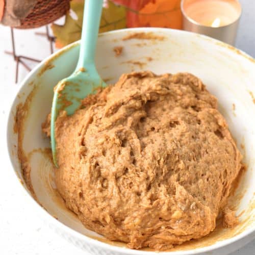 Pumpkin Banana Bread ready to transfer to a pan.