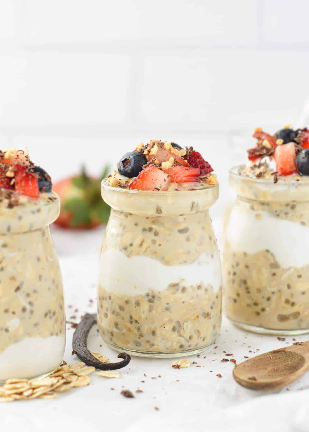 2 Overnight Oats Airtight Jars With Lid And Spoon- 10 Oz