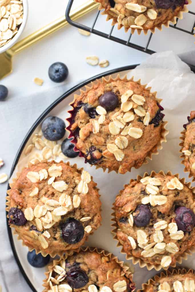 Banana Blueberry Oatmeal Muffins The Conscious Plant Kitchen