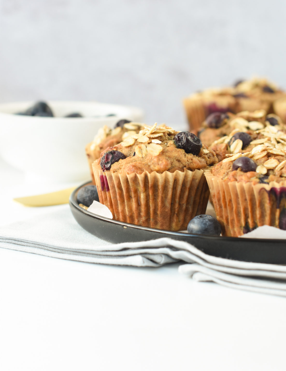 Banana Blueberry Oatmeal Muffins The Conscious Plant Kitchen