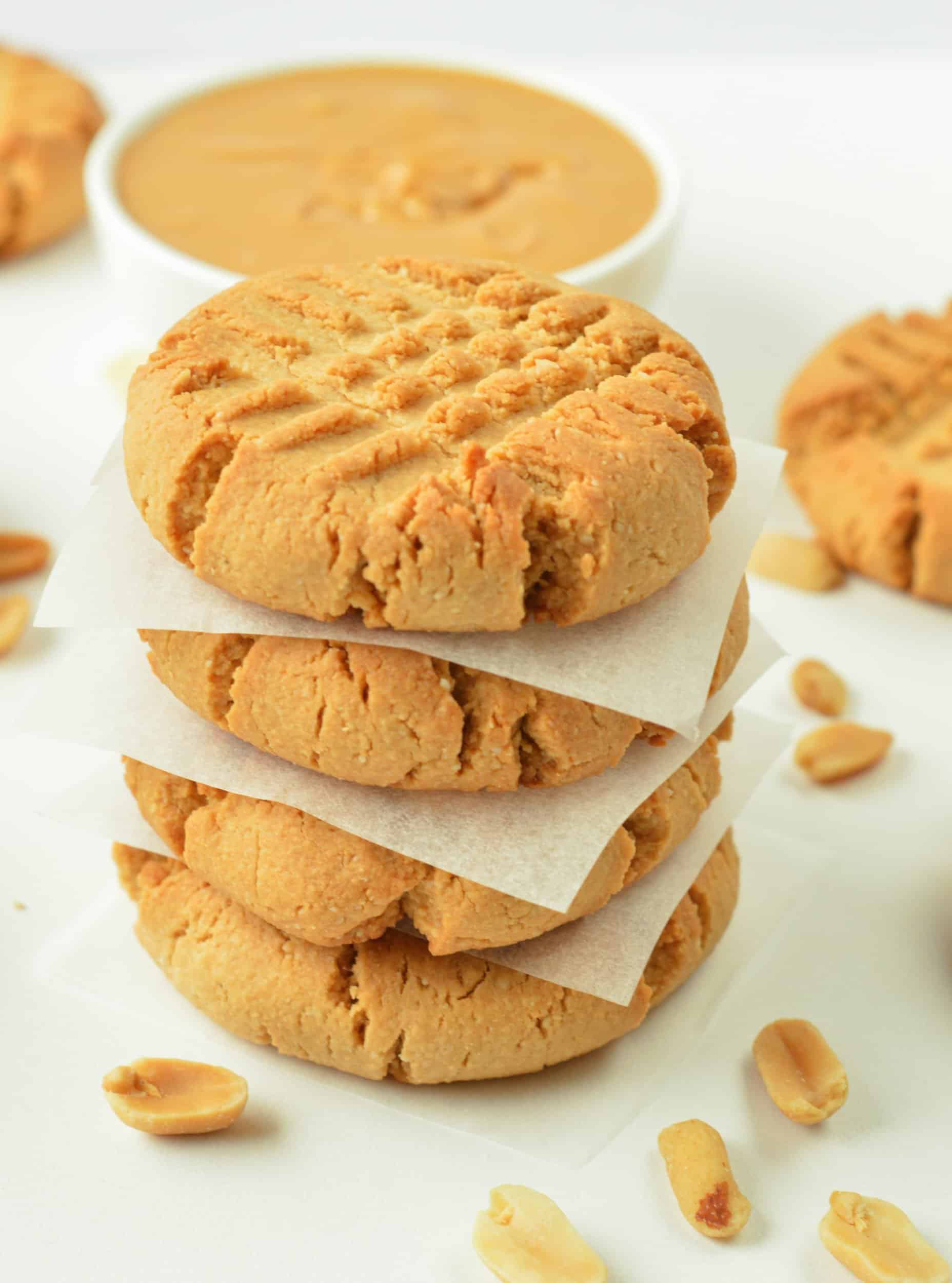 5 Ingredient Almond Flour Peanut Butter Cookies No Eggs The 