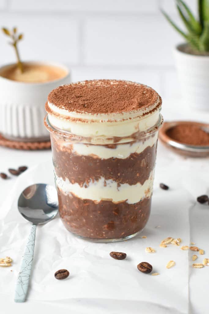 Tiramisu Overnight Oats (Healthy, Dairy-Free) - The Conscious Plant Kitchen