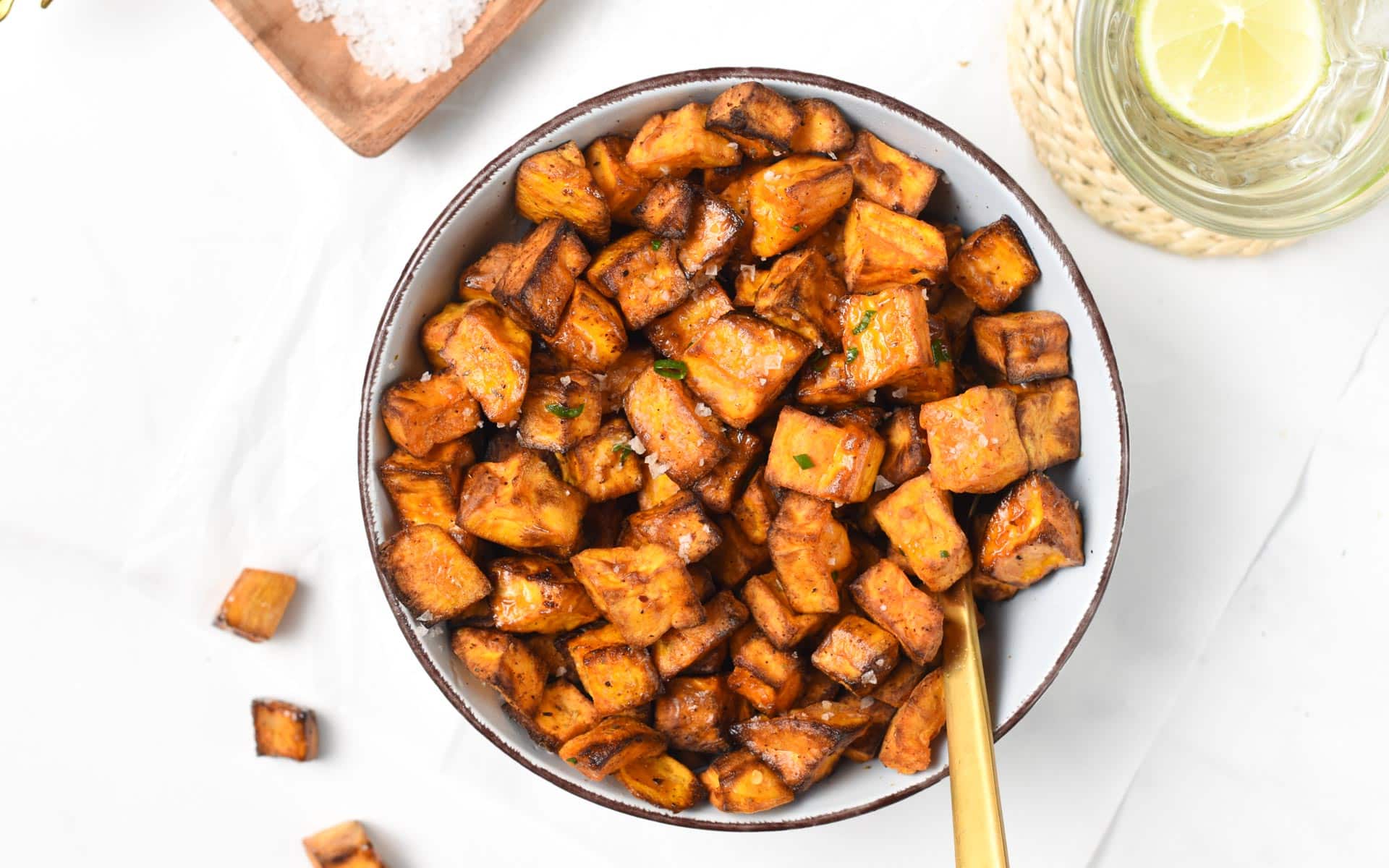 Air Fryer Sweet Potato Cubes - Every Little Crumb