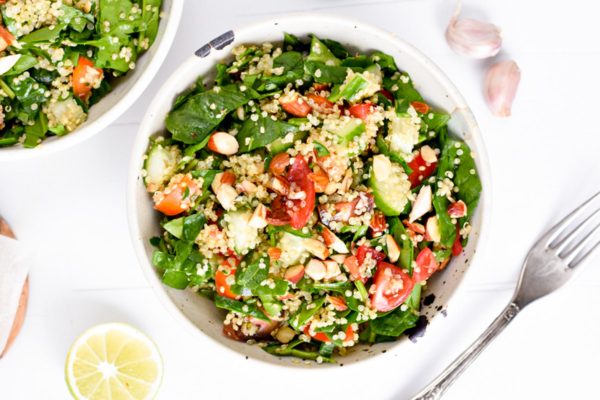 Quinoa Spinach Salad - The Conscious Plant Kitchen