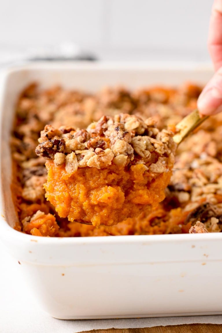 Vegan Sweet Potato Casserole - The Conscious Plant Kitchen