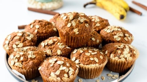 Healthy Banana Oatmeal Muffins (No Added Sugar!) - The Conscious Plant ...