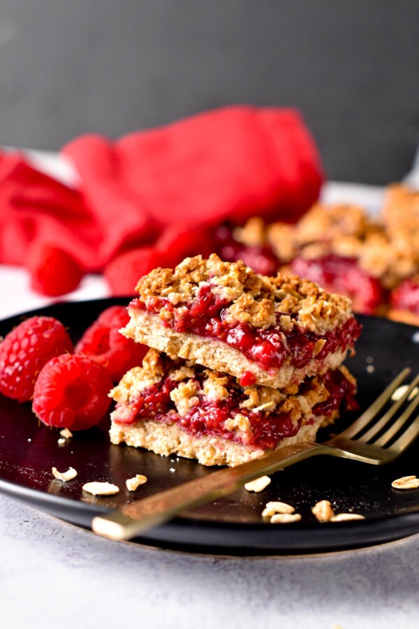 Raspberry Oatmeal Bars - The Conscious Plant Kitchen