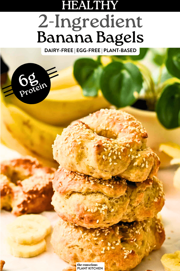 Banana Bagels (2 Ingredients) - The Conscious Plant Kitchen