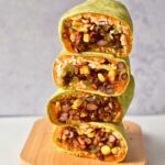 Stacked Black Bean Sweet Potato Burritos