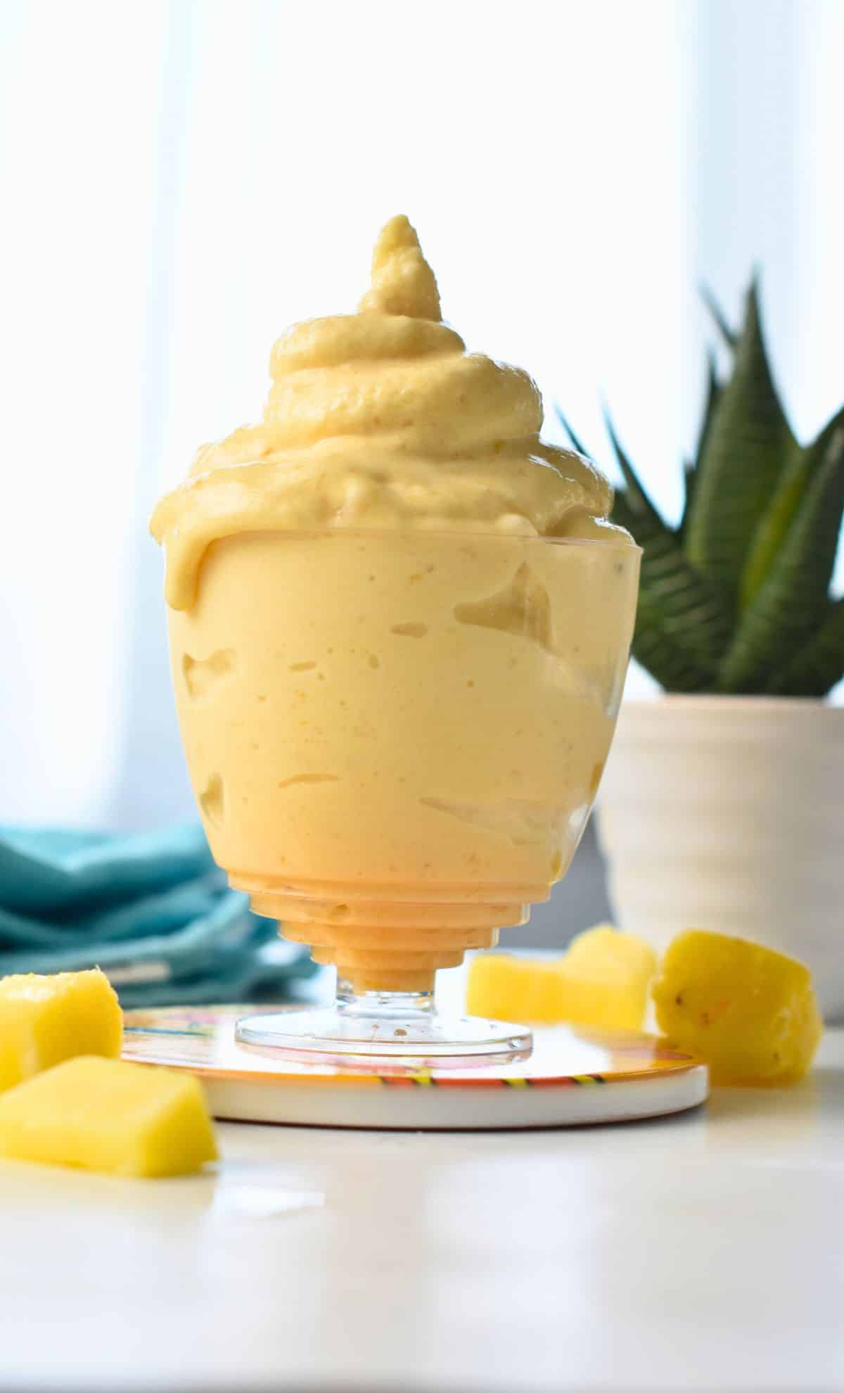 Protein Dole Whip in a small cup