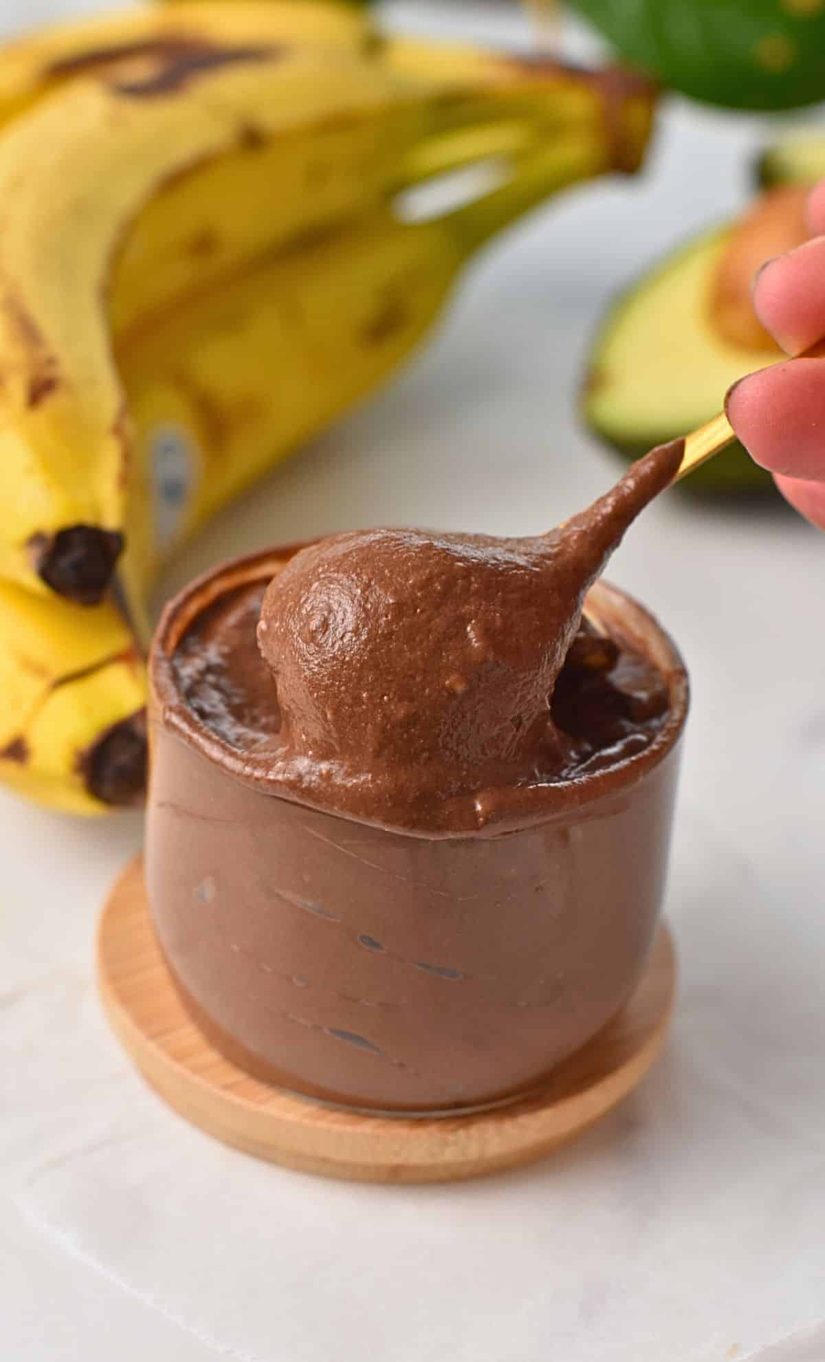 Spoon in Avocado Banana Pudding