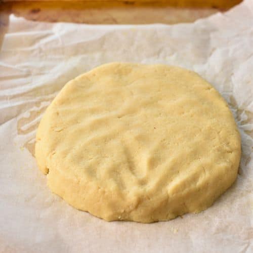 Almond Flour Scone dough on a baking sheet.