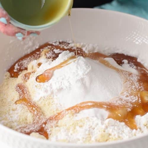 Combining Almond Flour Scone dough ingredients