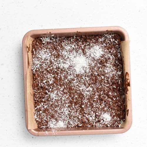 Chocolate Rice Bubble Slice in a large pan.