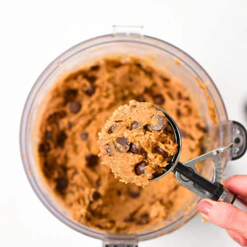 Cookie scoop with Lentil Cookie dough.