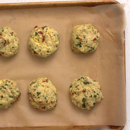 Protein Biscuits on a baking sheet.