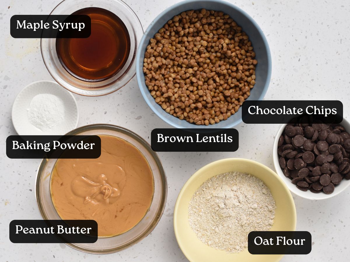 Ingredients for Lentil Cookies.