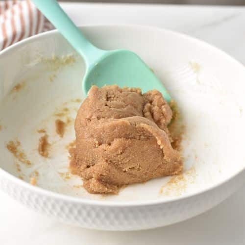 Almond Flour Snickerdoodle batter in a bowl.