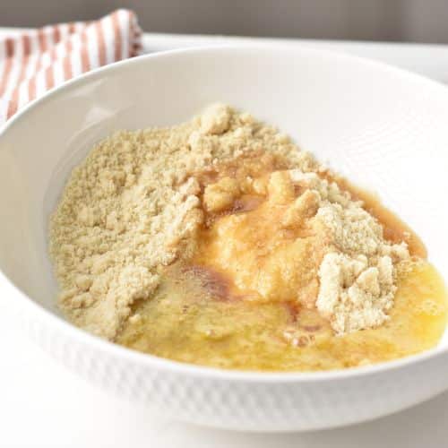 Almond Flour Snickerdoodle ingredients in a mixing bowl.