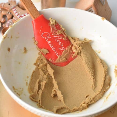 Mixed Easy Gingerbread Cookies dough ingredients in a mixing bowl.