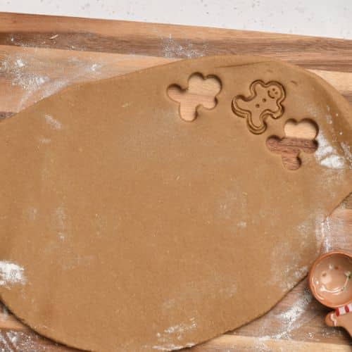 Cutting out Easy Gingerbread Cookies.