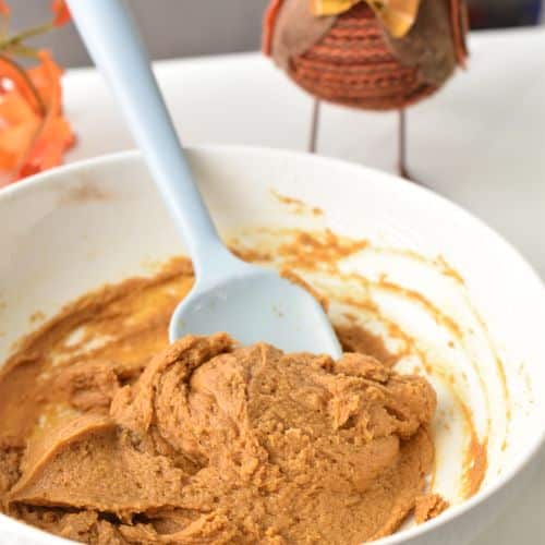 Stirred Easy Pumpkin Cookie dough.