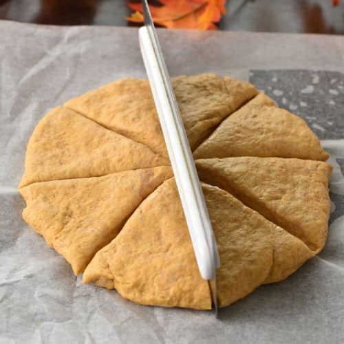 Cutting the Pumpkin Scones