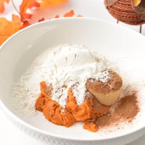 Pumpkin Stick Cookies ingredient in a mixing bowl.