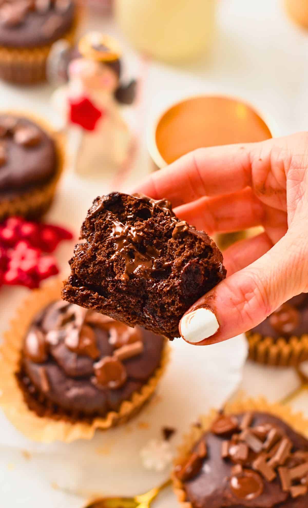 Holding Gluten-Free Chocolate Muffins in my hands.