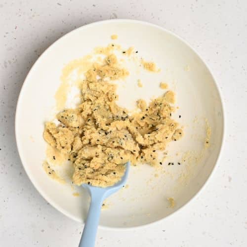 Almond Flour Cracker dough in a mixing bowl.