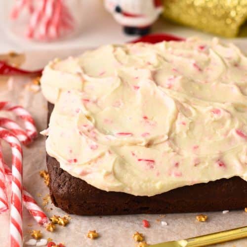 Chocolate Peppermint Cake just frosted.