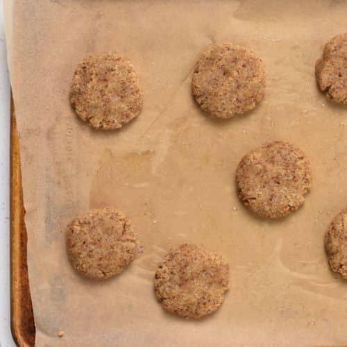 Date Cookies on a baking sheet ready to bake.