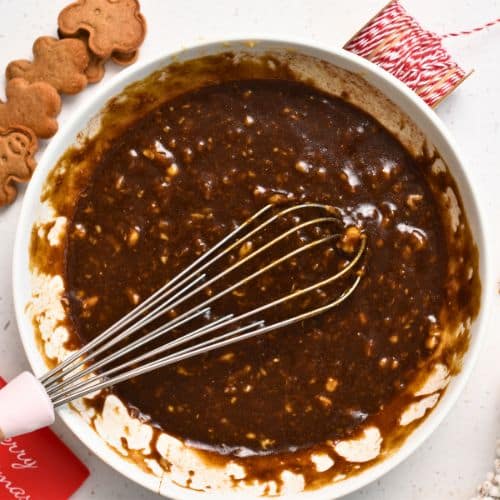 Base Gingerbread Banana Bread ingredients in a bowl.