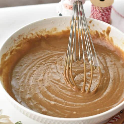 Gingerbread Cupcakes batter in a mixing bowl.