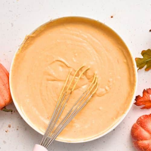 Pumpkin Crepes batter ready to pour on the pan.