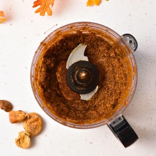 Fig jam in a food processor.