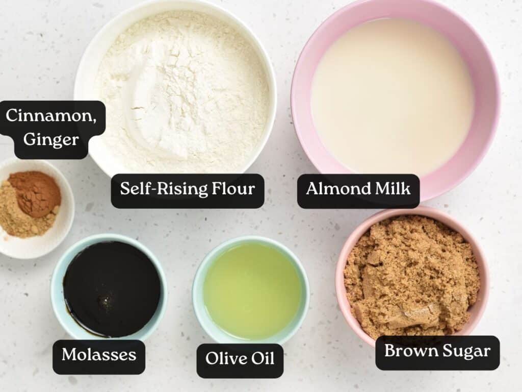 Ingredients for Gingerbread Cupcakes