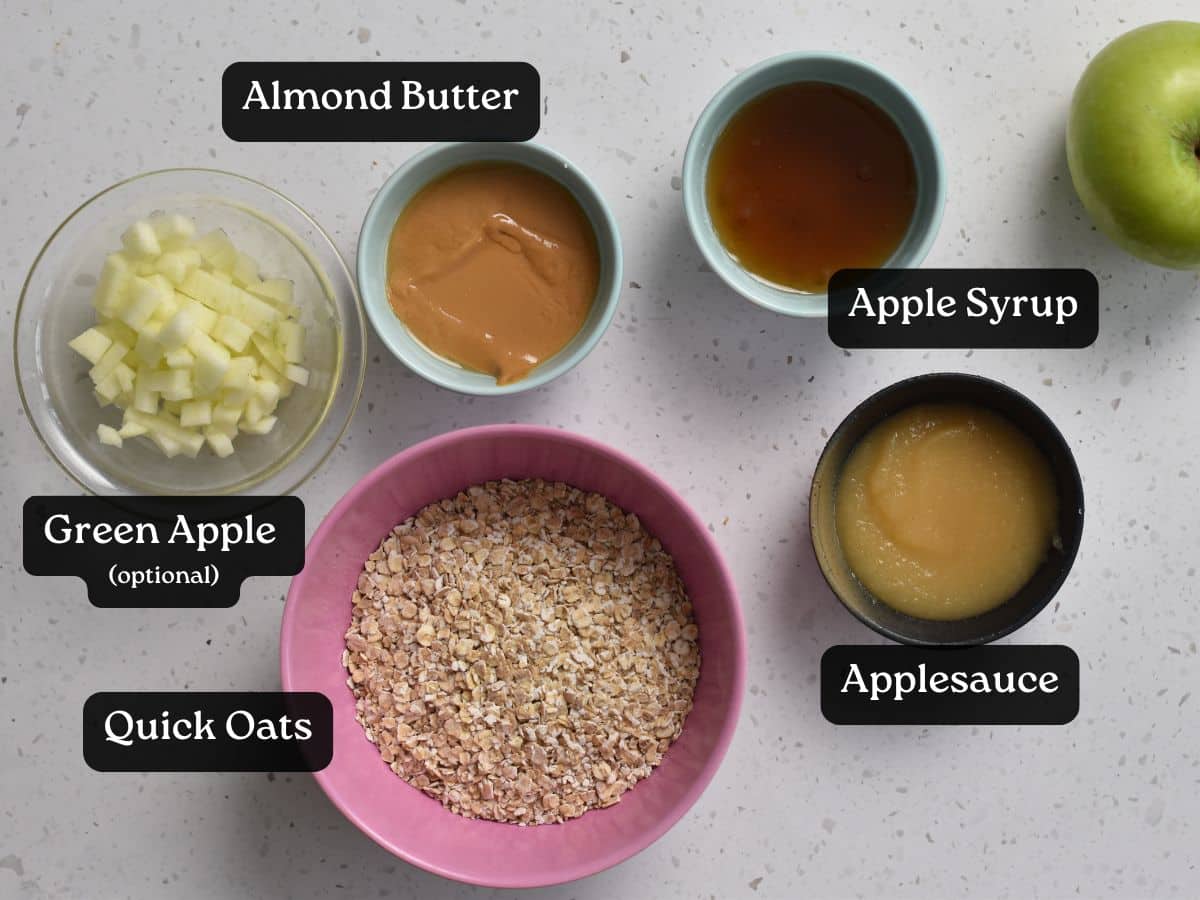 Ingredients for Healthy Apple Cookies.