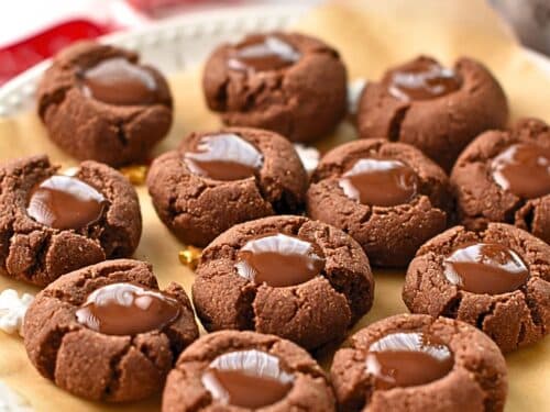 Chocolate Almond Thumbprint Cookies