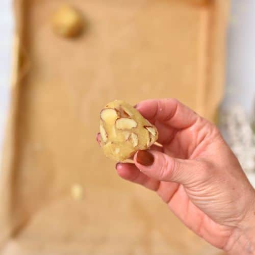 Almond Christmas Cookie dough ball.